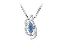 Silver Cat Stylový náhrdelník se syntetickým modrým spinelem SC459 (řetízek, přívěsek)