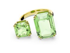 Swarovski Luxusní otevřený prsten se zelenými krystaly Millenia 5619626 60 mm