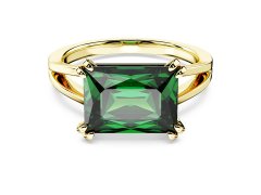 Swarovski Luxusní pozlacený prsten s krystalem Matrix 56771 60 mm