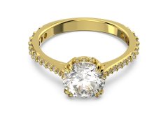 Swarovski Nádherný pozlacený prsten s krystaly Constella 5642619 52 mm
