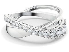 Swarovski Třpytivý dvojitý prsten TWIST 5572716 52 mm