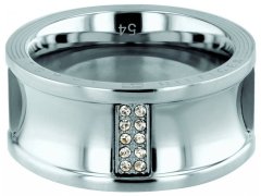 Tommy Hilfiger Luxusní ocelový prsten s krystaly TH2780034 58 mm