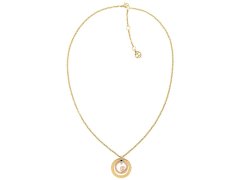 Tommy Hilfiger Luxusní pozlacený náhrdelník s bicolor přívěskem 2780537