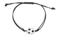 Troli Černý textilní náramek Fotbalový míč