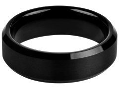 Troli Černý ocelový prsten 54 mm
