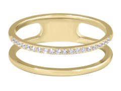 Troli Dvojitý minimalistický prsten z oceli Gold 57 mm