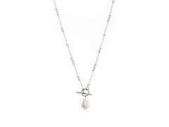 Troli Elegantní ocelový náhrdelník s barokní perlou VABQJN061S