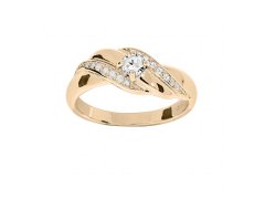 Troli Elegantní pozlacený prsten s čirými zirkony PO/SR08997E 52 mm
