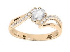 Troli Krásný pozlacený prsten s krystalem PO/SR09000D 58 mm