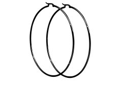 Troli Luxusní černé náušnice kruhy 7 cm