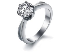 Troli Ocelový prsten s krystalem KRS-174 59 mm