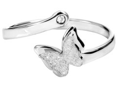 Troli Romantický ocelový prsten s motýlkem