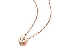 Troli Růžově pozlacený náhrdelník s třpytivým přívěskem