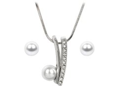Levien Elegantní sada náušnic a náhrdelníku s perličkami Pearl Vivien