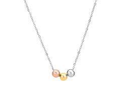 Troli Stylový ocelový náhrdelník s tricolor korálky VESN0667S
