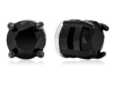 Troli Třpytivé černé náušnice s magnetem 2v1 (pecky, mini brož)