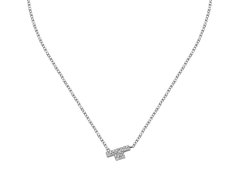 Trussardi Třpytivý ocelový náhrdelník se zirkony T-Logo TJAXC11