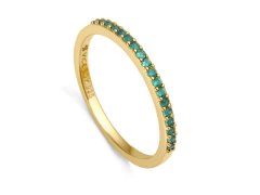Viceroy Elegantní pozlacený prsten se zelenými zirkony Trend 9118A014 50 mm