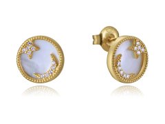 Viceroy Hravé pozlacené náušnice s perletí a zirkony Elegant 13080E100-90
