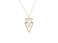 Vuch Módní pozlacený náhrdelník s mramorem Gold Plusch