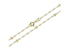 Brilio Zlatý náhrdelník Lambáda s kuličkami 45 cm 273 115 00007