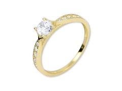 Brilio Zlatý prsten s krystaly 229 001 00753 57 mm