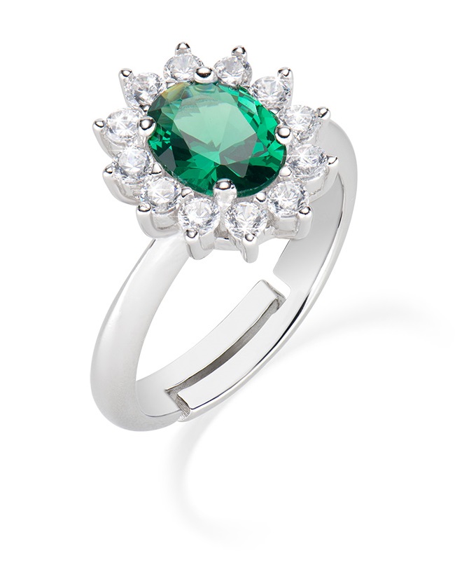 Amen Nádherný stříbrný prsten se zirkony Lady ANLDGBBVE 58 mm - Prsteny Prsteny s kamínkem