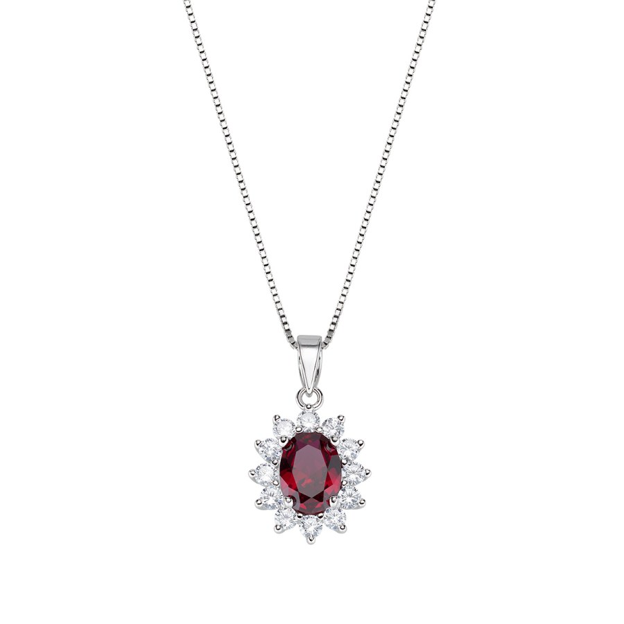 Amen Půvabný stříbrný náhrdelník se zirkony Lady CLLDGBBR (řetízek, přívěsek) - Náhrdelníky