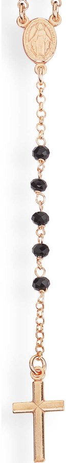 Amen Růžově zlacený náhrdelník s krystaly Rosary CRORN4 - Náhrdelníky