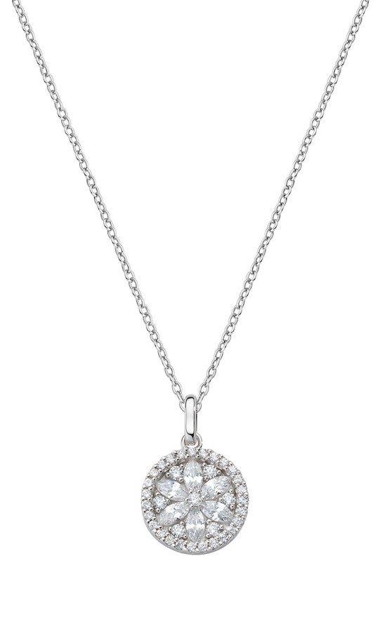 Amen Třpytivý stříbrný náhrdelník se zirkony Flower of Life CLFLBBZ1 (řetízek, přívěsek) - Náhrdelníky