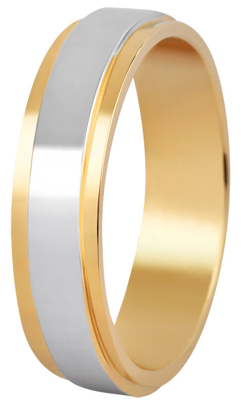Beneto Dámský bicolor prsten z oceli SPD05 51 mm - Prsteny Snubní prsteny Snubní prsteny bez kamínku
