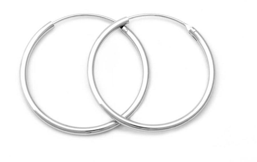 Beneto Elegantní kruhové náušnice ze stříbra AGUC351/N 6 cm - Náušnice Kruhy