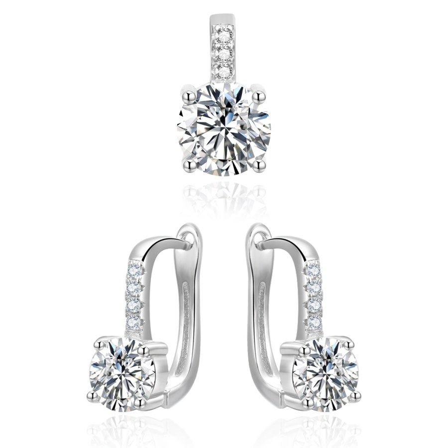 Beneto Elegantní souprava šperků se zirkony AGSET359 (přívěsek, náušnice) - Sety šperků Soupravy šperků