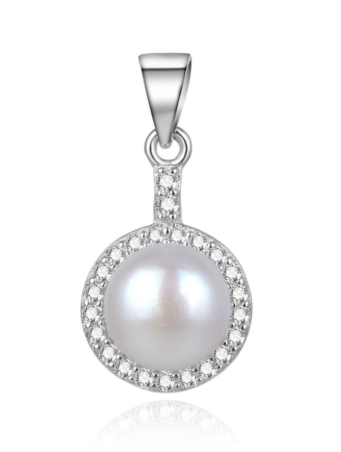 Beneto Elegantní stříbrný přívěsek s říční perlou AGH155P - Přívěsky a korálky