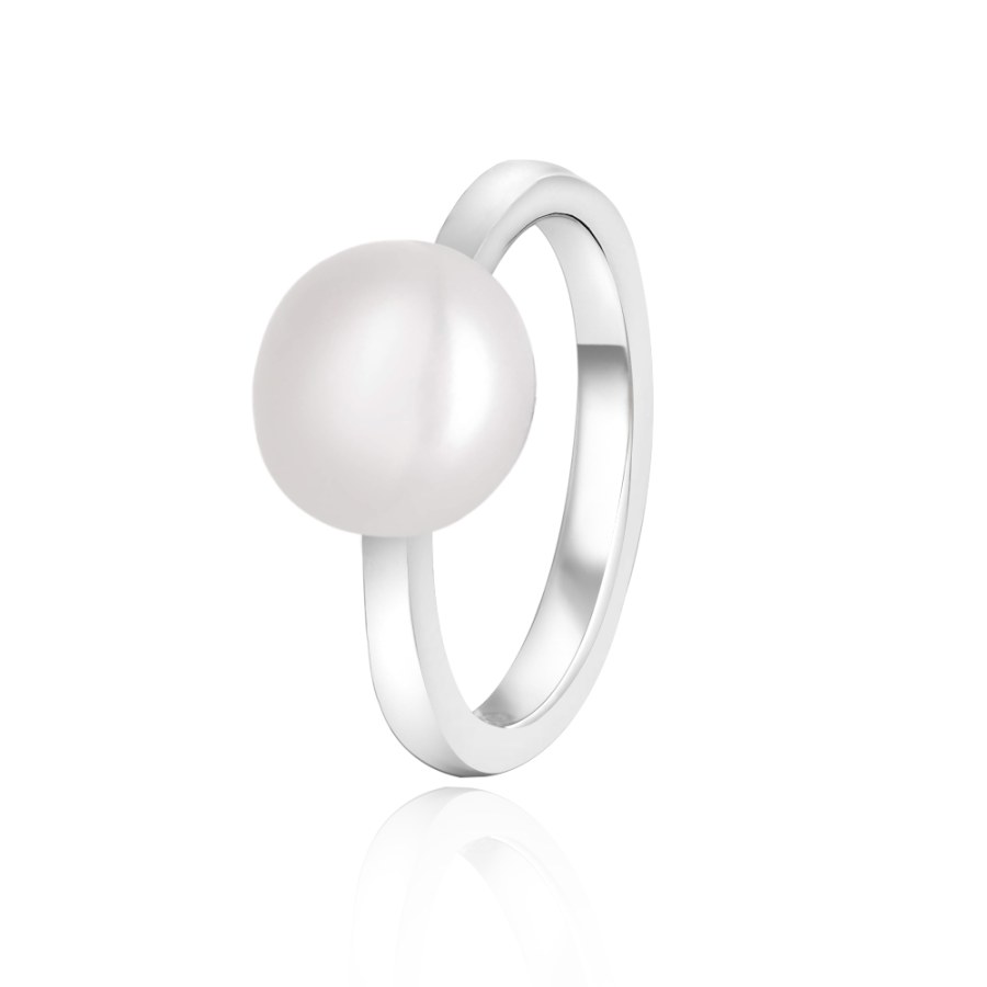 Beneto Elegantní stříbrný prsten s pravou perlou AGG29 52 mm - Prsteny Prsteny bez kamínku