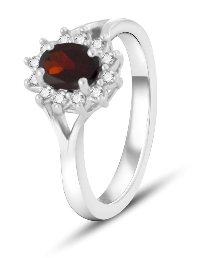 Beneto Exclusive Okouzlujicí prsten s vínovým granátem GRAAGG4 56 mm - Prsteny Prsteny s kamínkem