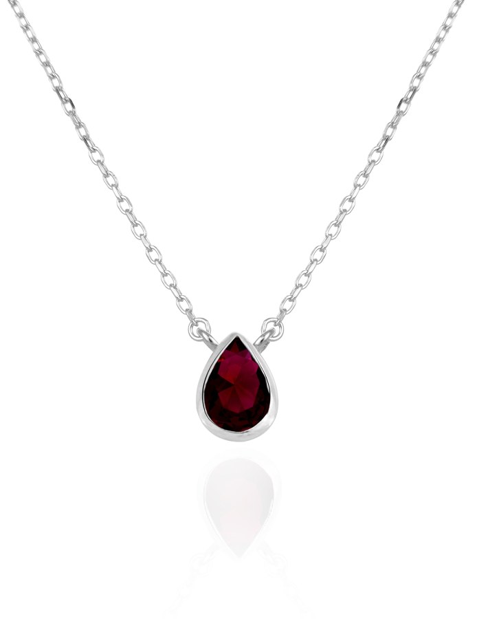 Beneto Exclusive Překrásný stříbrný náhrdelník s granátem GRAAGS2/46 - Náhrdelníky