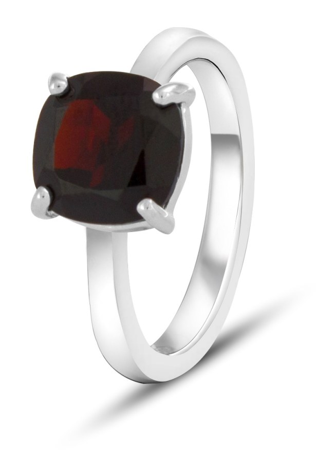 Beneto Exclusive Slušivý stříbrný prsten s granátem GRAAGG3 52 mm - Prsteny Prsteny s kamínkem