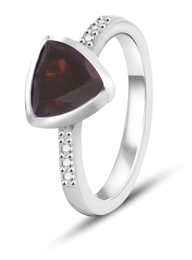 Beneto Exclusive Stříbrný prsten s výrazným granátem GRAAGG2 50 mm - Prsteny Prsteny s kamínkem