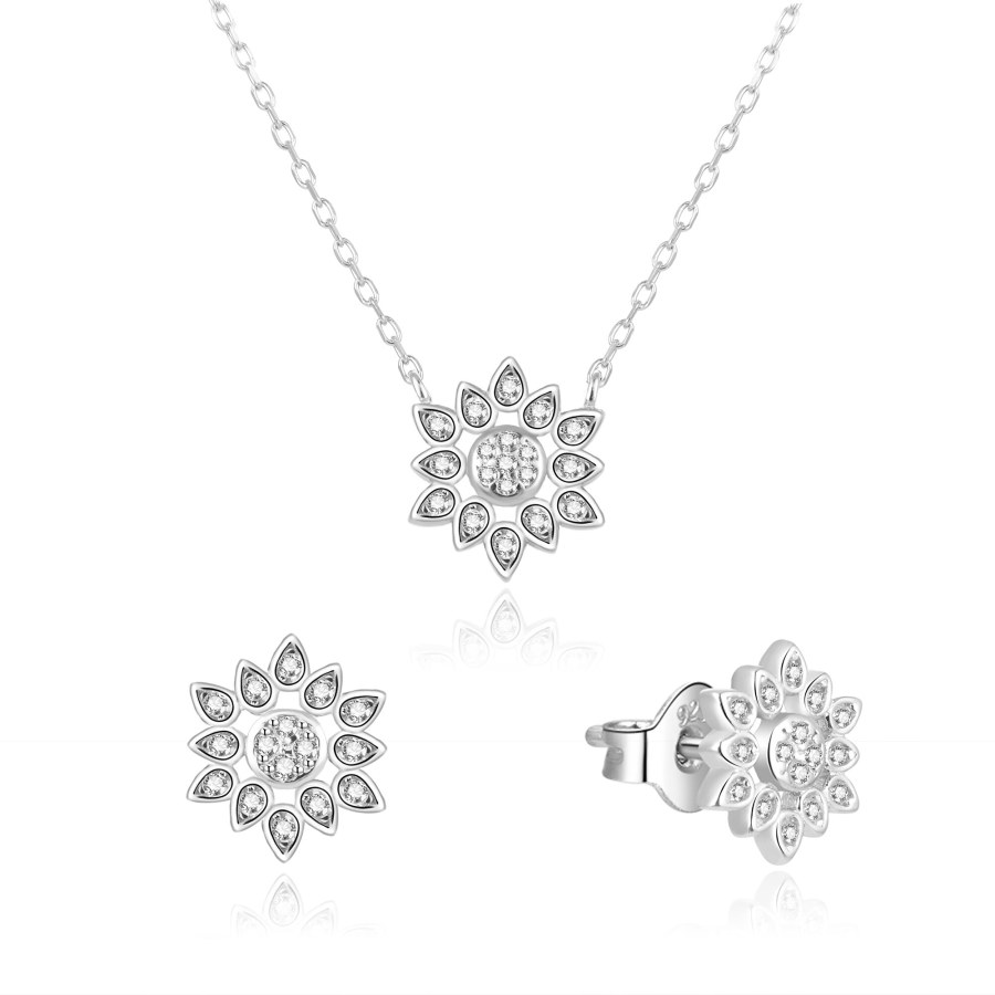 Beneto Hravá souprava šperků ze stříbra AGSET239L (náhrdelník, náušnice) - Náušnice Pecky