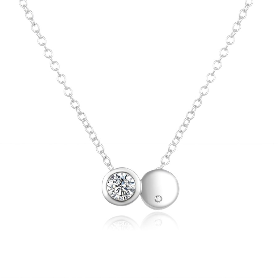 Beneto Jemný stříbrný náhrdelník se zirkony AGS867/47 - Náhrdelníky