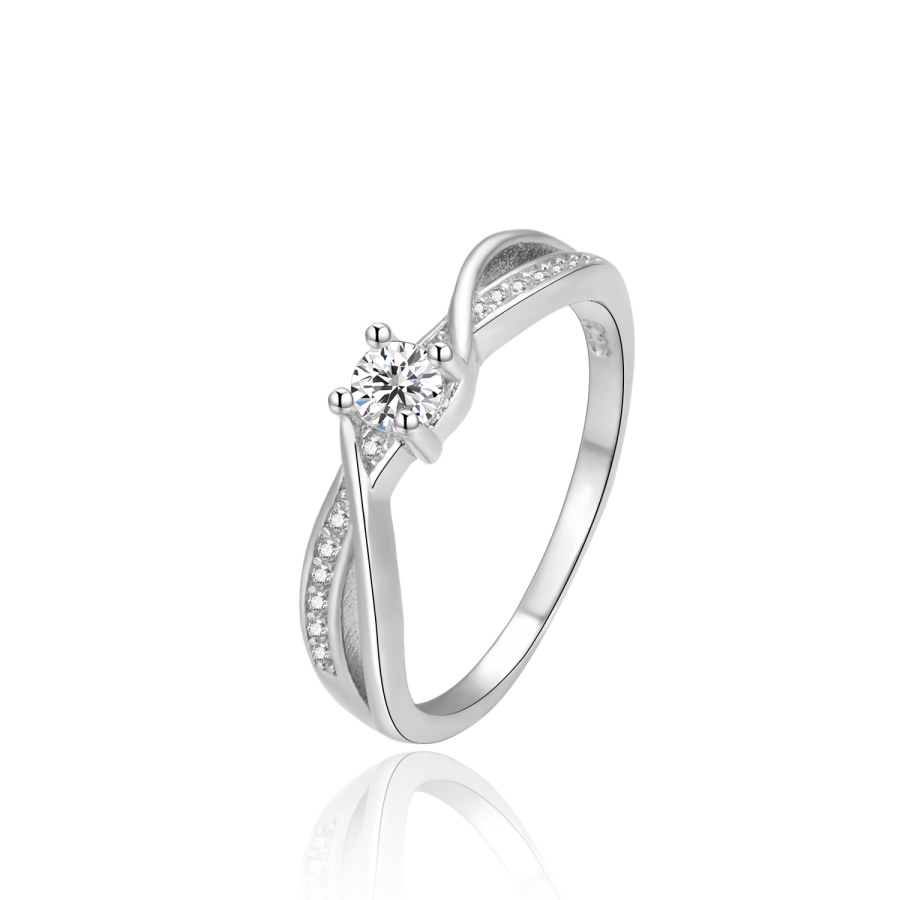 Beneto Okouzlující stříbrný prsten se zirkony AGG310 52 mm - Prsteny Prsteny s kamínkem