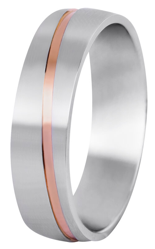 Beneto Pánský bicolor prsten z oceli SPP07 65 mm - Prsteny Snubní prsteny Snubní prsteny bez kamínku