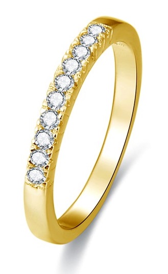 Beneto Pozlacený stříbrný prsten s krystaly AGG189 50 mm - Prsteny Prsteny s kamínkem