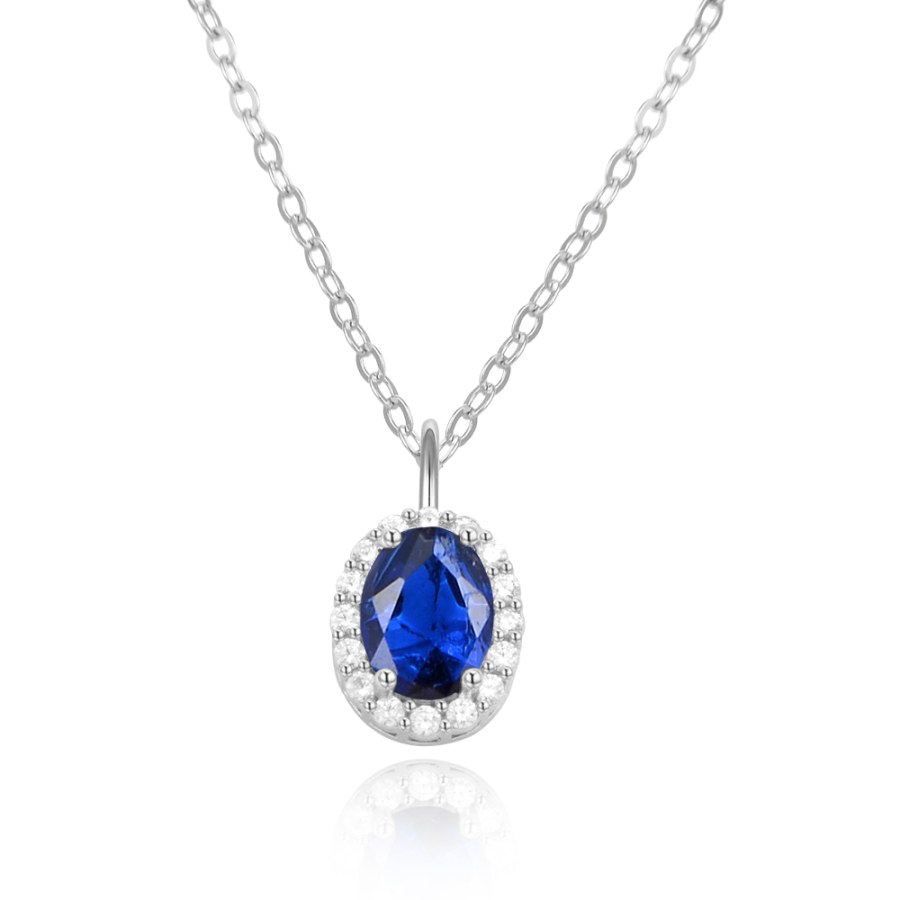 Beneto Půvabný stříbrný náhrdelník se zirkony á la Kate Middleton AGS852/47 (řetízek, přívěsek) - Náhrdelníky