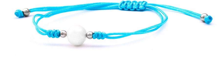 Beneto Šňůrkový modrý kabala náramek s pravou perlou AGB567 - Náramky Kabala náramky