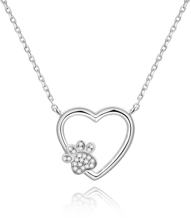 Beneto Stříbrný náhrdelník Láska k mazlíčkovi AGS702 48 cm - Náhrdelníky