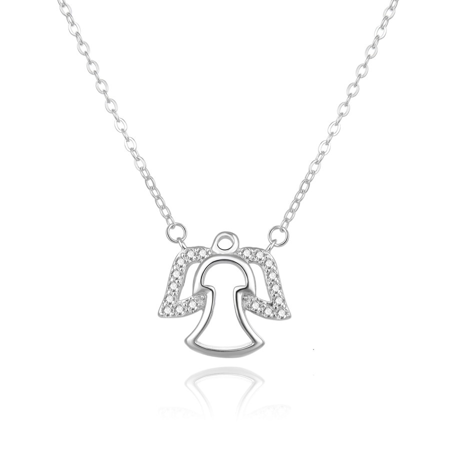 Beneto Stříbrný náhrdelník s andělíčkem AGS848/47 - Náhrdelníky