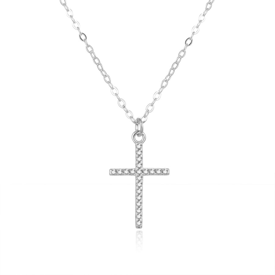 Beneto Stříbrný náhrdelník s křížkem AGS849/47 - Náhrdelníky