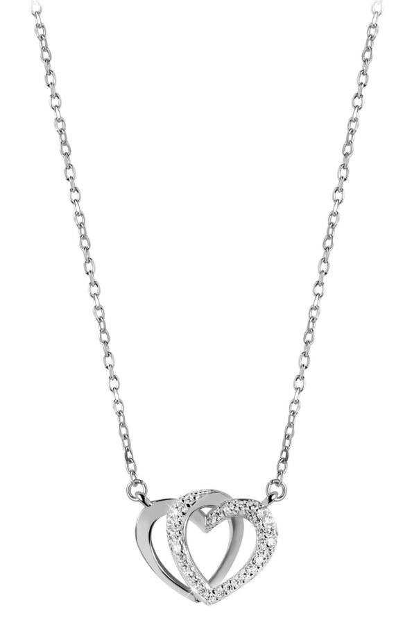 Beneto Stříbrný náhrdelník se srdíčkem AGS779/48 - Náhrdelníky